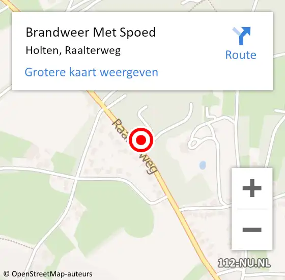 Locatie op kaart van de 112 melding: Brandweer Met Spoed Naar Holten, Raalterweg op 8 november 2021 15:15