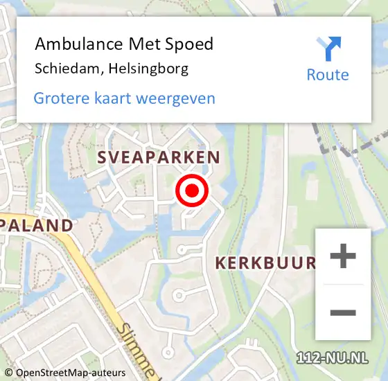 Locatie op kaart van de 112 melding: Ambulance Met Spoed Naar Schiedam, Helsingborg op 8 november 2021 17:23