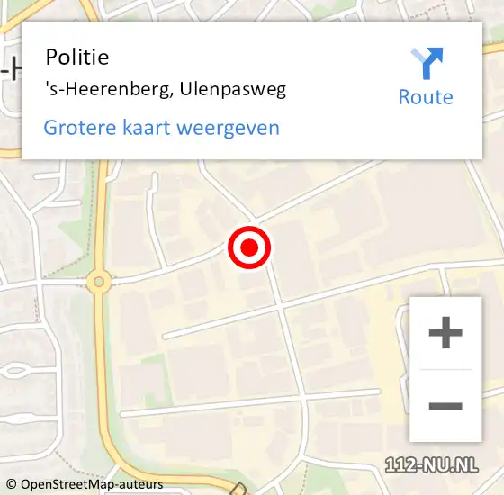 Locatie op kaart van de 112 melding: Politie 's-Heerenberg, Ulenpasweg op 8 november 2021 17:33