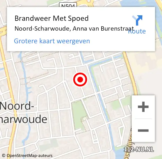 Locatie op kaart van de 112 melding: Brandweer Met Spoed Naar Noord-Scharwoude, Anna van Burenstraat op 8 november 2021 17:38