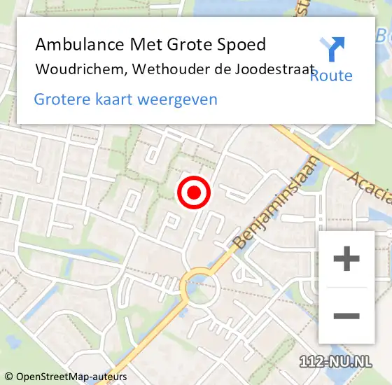 Locatie op kaart van de 112 melding: Ambulance Met Grote Spoed Naar Woudrichem, Wethouder de Joodestraat op 8 november 2021 17:42