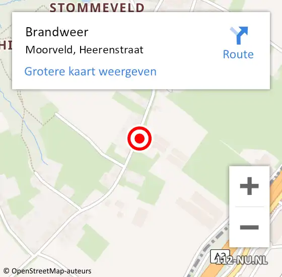 Locatie op kaart van de 112 melding: Brandweer Moorveld, Heerenstraat op 28 juni 2014 16:44