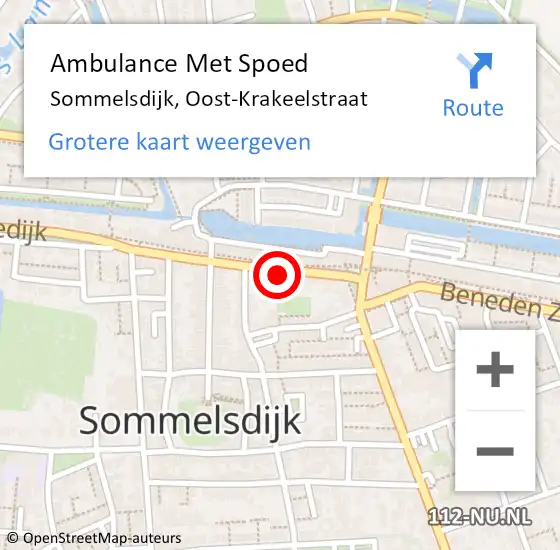 Locatie op kaart van de 112 melding: Ambulance Met Spoed Naar Sommelsdijk, Oost-Krakeelstraat op 8 november 2021 19:47