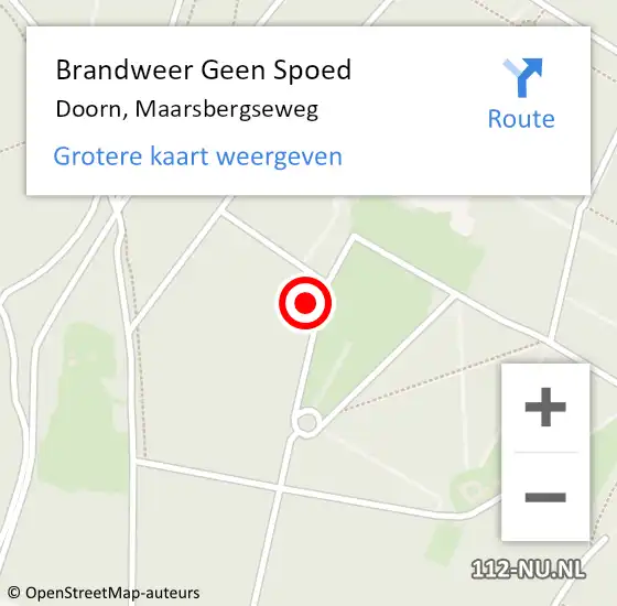 Locatie op kaart van de 112 melding: Brandweer Geen Spoed Naar Doorn, Maarsbergseweg op 8 november 2021 19:49