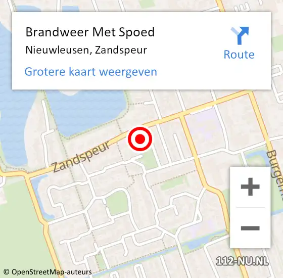 Locatie op kaart van de 112 melding: Brandweer Met Spoed Naar Nieuwleusen, Zandspeur op 8 november 2021 19:58