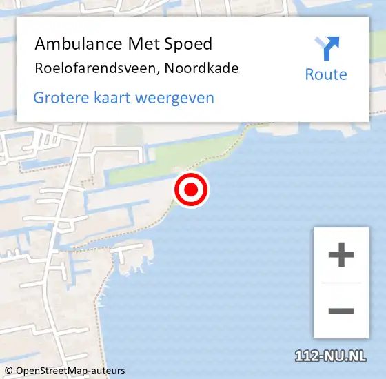 Locatie op kaart van de 112 melding: Ambulance Met Spoed Naar Roelofarendsveen, Noordkade op 8 november 2021 20:02