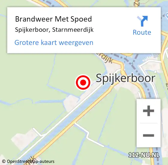 Locatie op kaart van de 112 melding: Brandweer Met Spoed Naar Spijkerboor, Starnmeerdijk op 8 november 2021 20:15