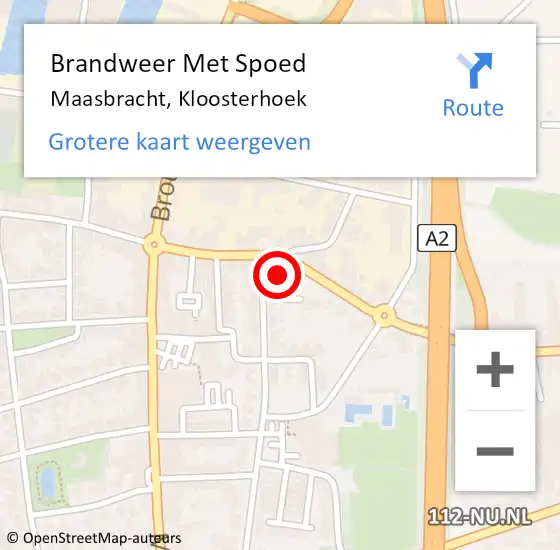 Locatie op kaart van de 112 melding: Brandweer Met Spoed Naar Maasbracht, Kloosterhoek op 8 november 2021 20:54