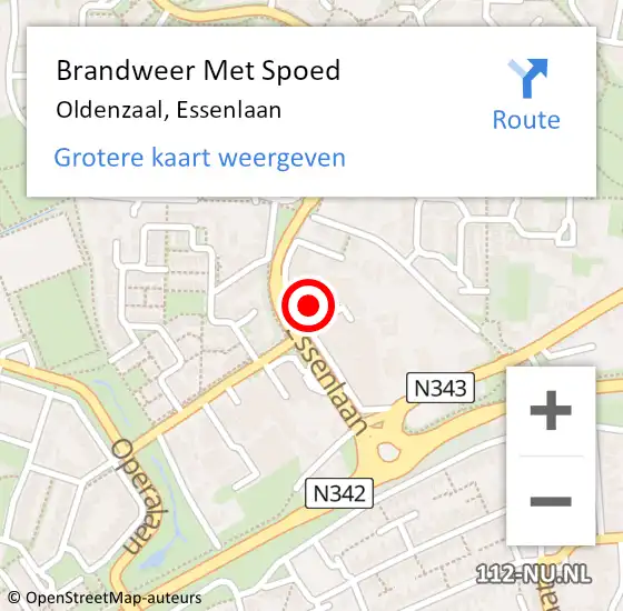 Locatie op kaart van de 112 melding: Brandweer Met Spoed Naar Oldenzaal, Essenlaan op 8 november 2021 21:00