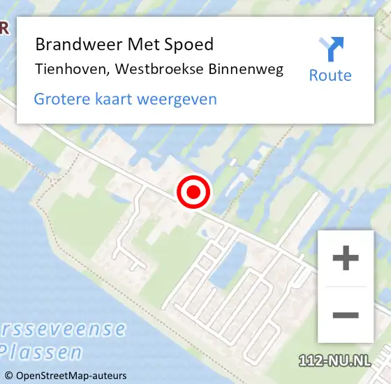 Locatie op kaart van de 112 melding: Brandweer Met Spoed Naar Tienhoven, Westbroekse Binnenweg op 8 november 2021 23:29