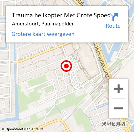 Locatie op kaart van de 112 melding: Trauma helikopter Met Grote Spoed Naar Amersfoort, Paulinapolder op 8 november 2021 23:59