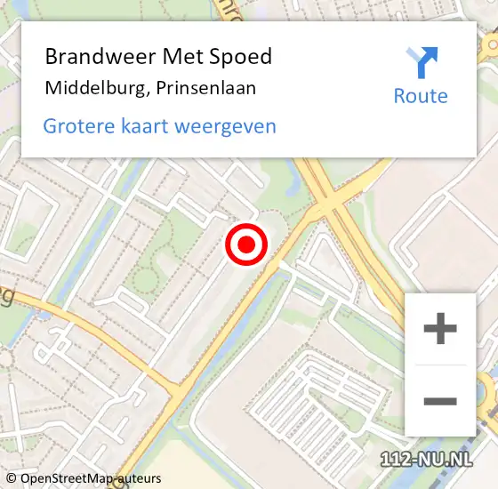 Locatie op kaart van de 112 melding: Brandweer Met Spoed Naar Middelburg, Prinsenlaan op 9 november 2021 00:13