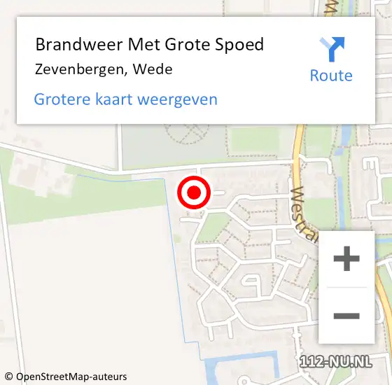 Locatie op kaart van de 112 melding: Brandweer Met Grote Spoed Naar Zevenbergen, Wede op 9 november 2021 01:49