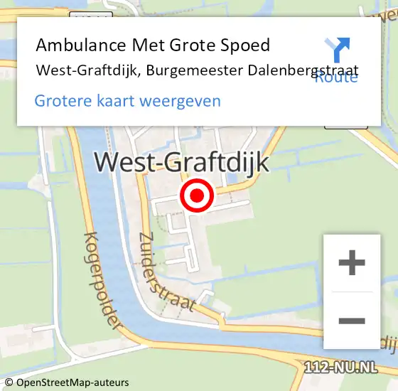 Locatie op kaart van de 112 melding: Ambulance Met Grote Spoed Naar West-Graftdijk, Burgemeester Dalenbergstraat op 9 november 2021 03:50