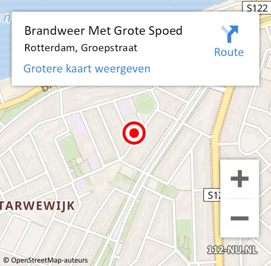 Locatie op kaart van de 112 melding: Brandweer Met Grote Spoed Naar Rotterdam, Groepstraat op 9 november 2021 04:09