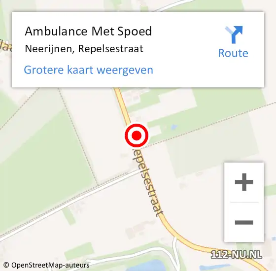 Locatie op kaart van de 112 melding: Ambulance Met Spoed Naar Neerijnen, Repelsestraat op 9 november 2021 06:21