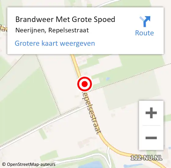 Locatie op kaart van de 112 melding: Brandweer Met Grote Spoed Naar Neerijnen, Repelsestraat op 9 november 2021 06:22