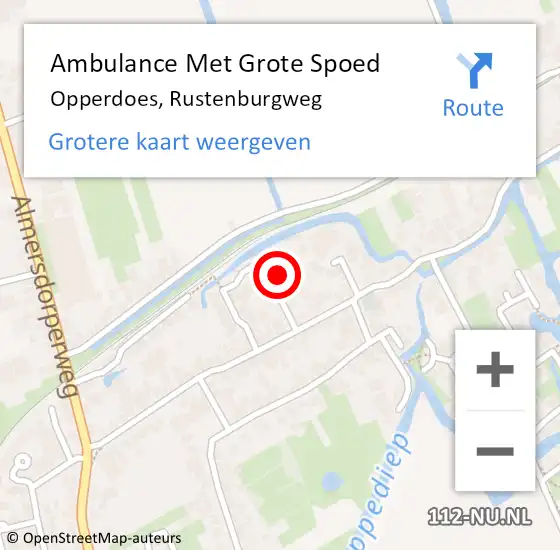 Locatie op kaart van de 112 melding: Ambulance Met Grote Spoed Naar Opperdoes, Rustenburgweg op 9 november 2021 06:44