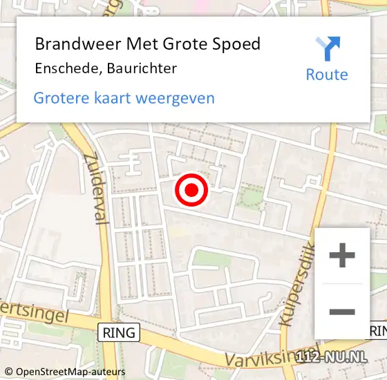 Locatie op kaart van de 112 melding: Brandweer Met Grote Spoed Naar Enschede, Baurichter op 9 november 2021 06:45