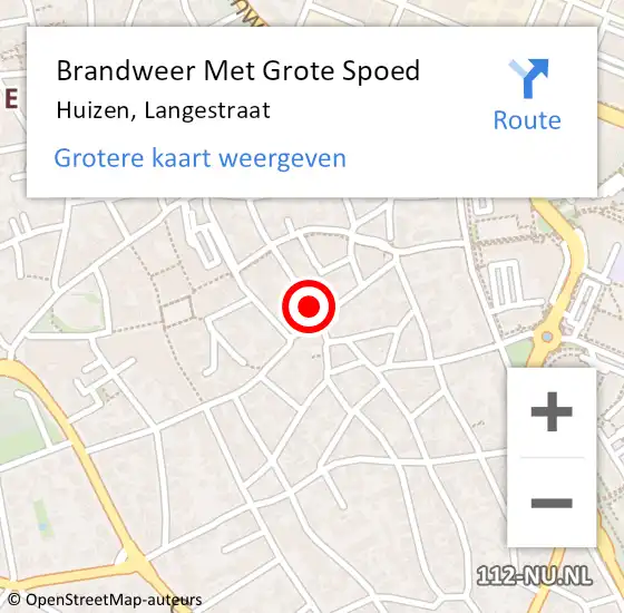 Locatie op kaart van de 112 melding: Brandweer Met Grote Spoed Naar Huizen, Langestraat op 9 november 2021 07:08