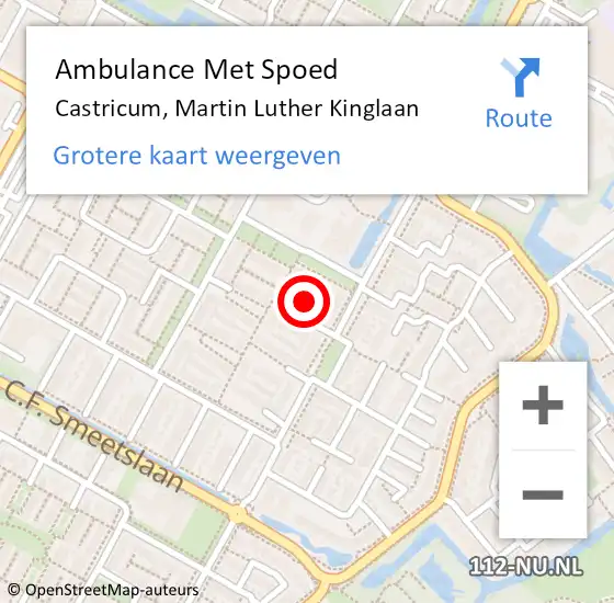 Locatie op kaart van de 112 melding: Ambulance Met Spoed Naar Castricum, Martin Luther Kinglaan op 9 november 2021 07:23