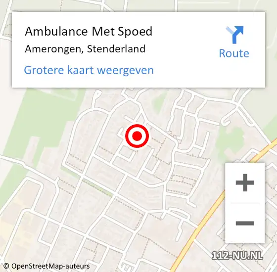 Locatie op kaart van de 112 melding: Ambulance Met Spoed Naar Amerongen, Stenderland op 28 juni 2014 17:37