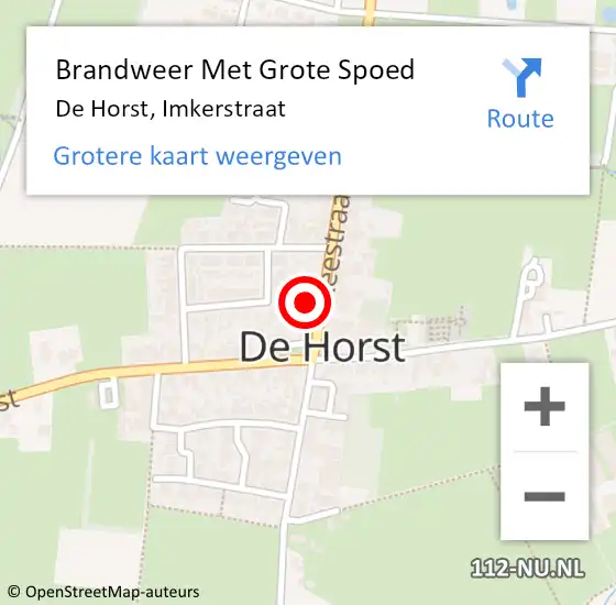 Locatie op kaart van de 112 melding: Brandweer Met Grote Spoed Naar De Horst, Imkerstraat op 28 juni 2014 17:45