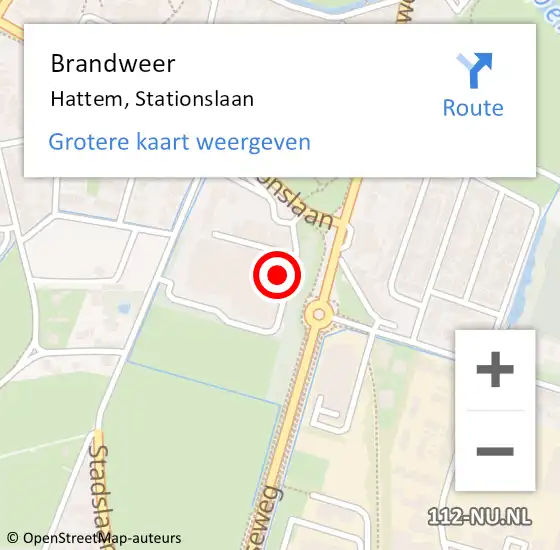 Locatie op kaart van de 112 melding: Brandweer Hattem, Stationslaan op 9 november 2021 09:34
