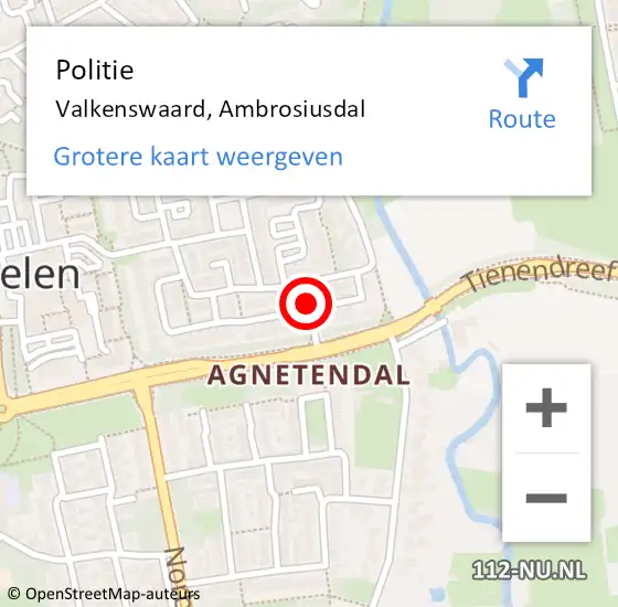 Locatie op kaart van de 112 melding: Politie Valkenswaard, Ambrosiusdal op 9 november 2021 09:44