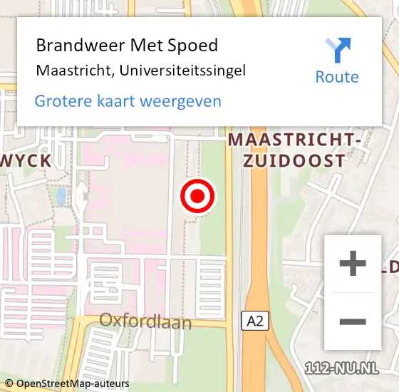 Locatie op kaart van de 112 melding: Brandweer Met Spoed Naar Maastricht, Universiteitssingel op 9 november 2021 09:56
