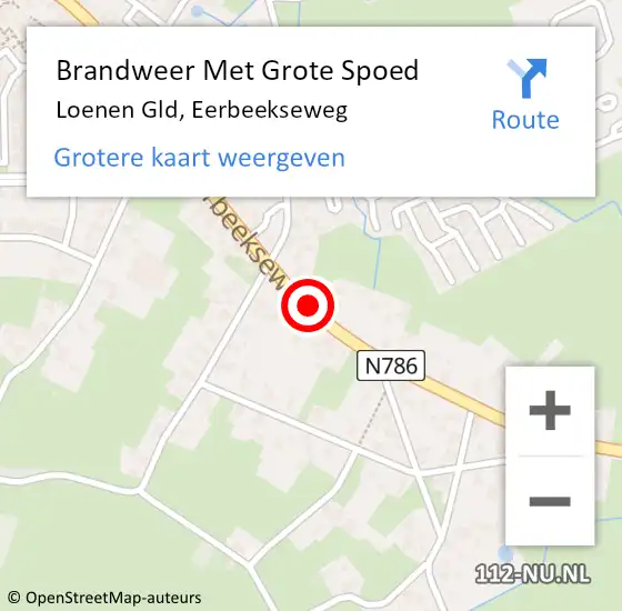 Locatie op kaart van de 112 melding: Brandweer Met Grote Spoed Naar Loenen Gld, Eerbeekseweg op 6 oktober 2013 16:24