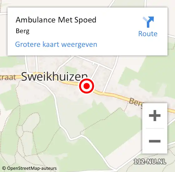 Locatie op kaart van de 112 melding: Ambulance Met Spoed Naar Berg op 9 november 2021 10:21