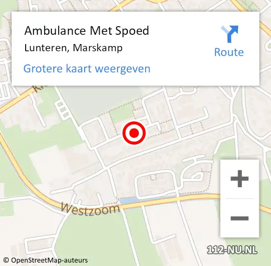 Locatie op kaart van de 112 melding: Ambulance Met Spoed Naar Lunteren, Marskamp op 9 november 2021 11:11
