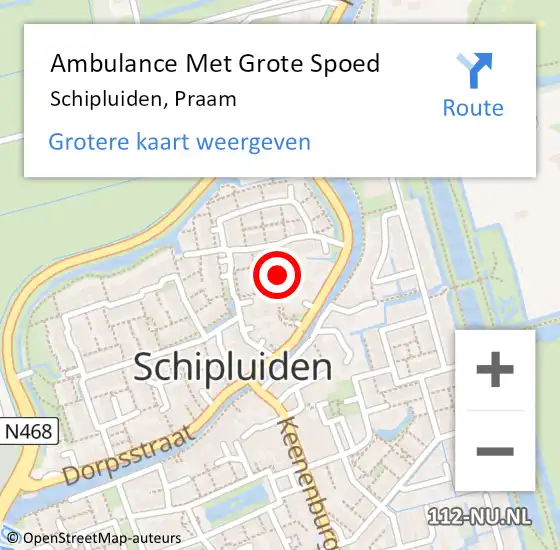 Locatie op kaart van de 112 melding: Ambulance Met Grote Spoed Naar Schipluiden, Praam op 28 juni 2014 17:58