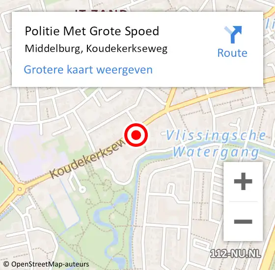 Locatie op kaart van de 112 melding: Politie Met Grote Spoed Naar Middelburg, Koudekerkseweg op 9 november 2021 11:57