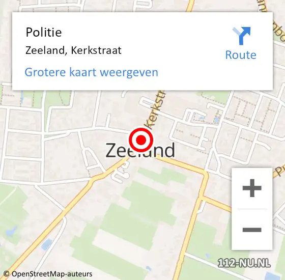 Locatie op kaart van de 112 melding: Politie Zeeland, Kerkstraat op 9 november 2021 12:09