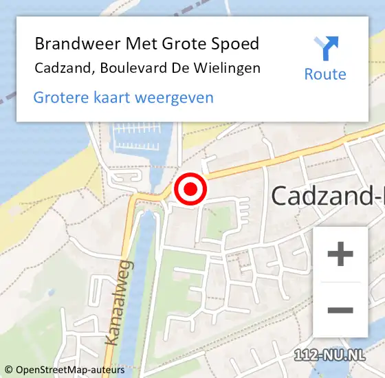 Locatie op kaart van de 112 melding: Brandweer Met Grote Spoed Naar Cadzand, Boulevard De Wielingen op 28 juni 2014 18:05