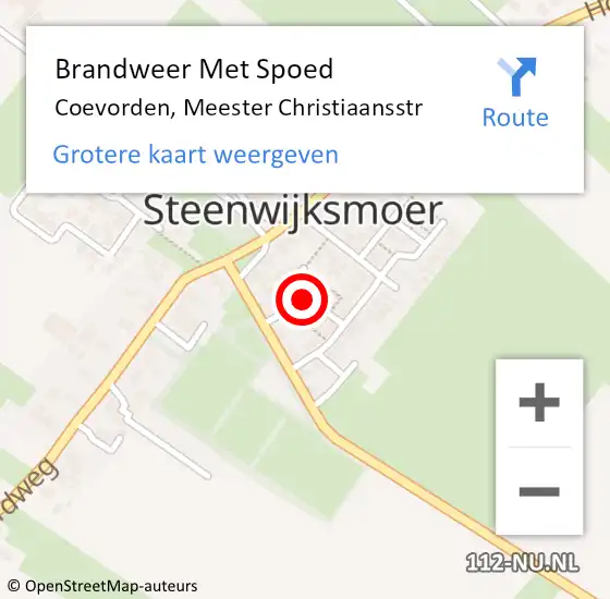 Locatie op kaart van de 112 melding: Brandweer Met Spoed Naar Coevorden, Meester Christiaansstr op 9 november 2021 13:27