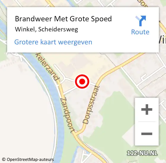 Locatie op kaart van de 112 melding: Brandweer Met Grote Spoed Naar Winkel, Scheidersweg op 9 november 2021 13:58