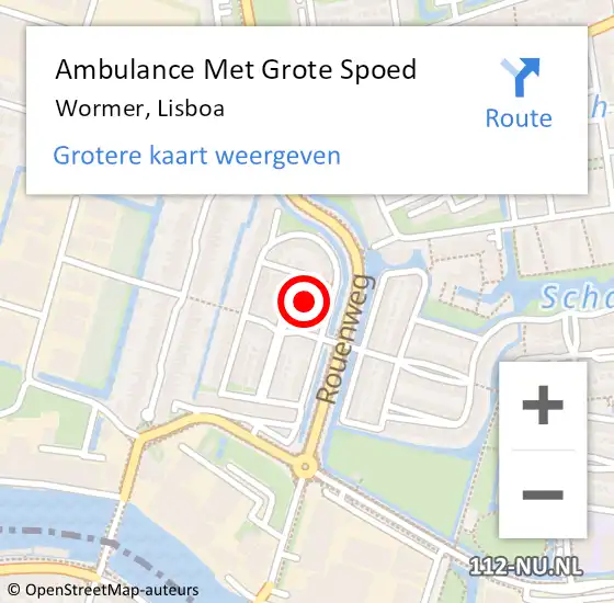 Locatie op kaart van de 112 melding: Ambulance Met Grote Spoed Naar Wormer, Lisboa op 9 november 2021 14:20