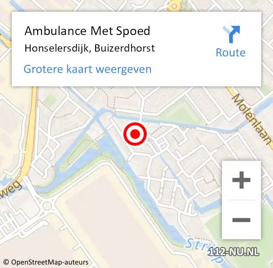 Locatie op kaart van de 112 melding: Ambulance Met Spoed Naar Honselersdijk, Buizerdhorst op 9 november 2021 14:26