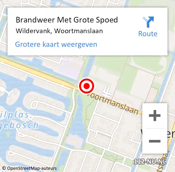 Locatie op kaart van de 112 melding: Brandweer Met Grote Spoed Naar Wildervank, Woortmanslaan op 9 november 2021 14:27