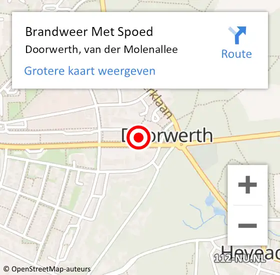 Locatie op kaart van de 112 melding: Brandweer Met Spoed Naar Doorwerth, van der Molenallee op 9 november 2021 14:46