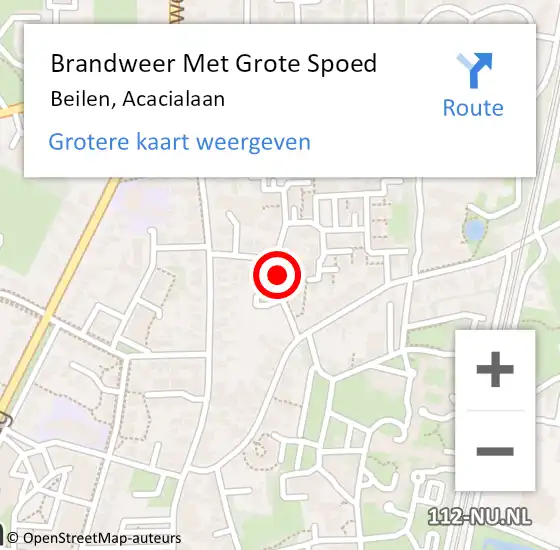 Locatie op kaart van de 112 melding: Brandweer Met Grote Spoed Naar Beilen, Acacialaan op 9 november 2021 15:53