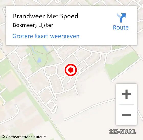 Locatie op kaart van de 112 melding: Brandweer Met Spoed Naar Boxmeer, Lijster op 9 november 2021 16:31