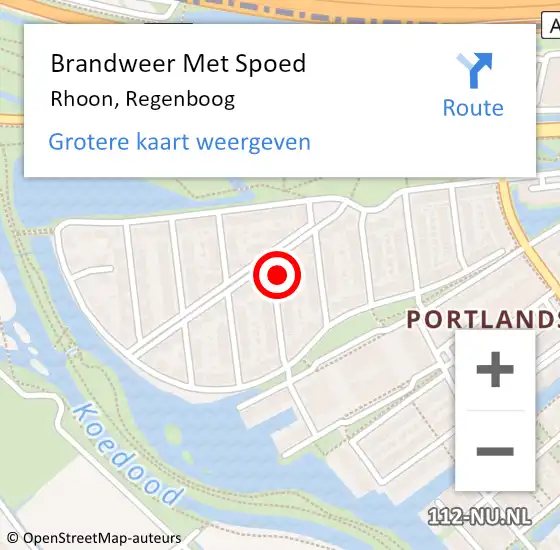 Locatie op kaart van de 112 melding: Brandweer Met Spoed Naar Rhoon, Regenboog op 9 november 2021 16:33