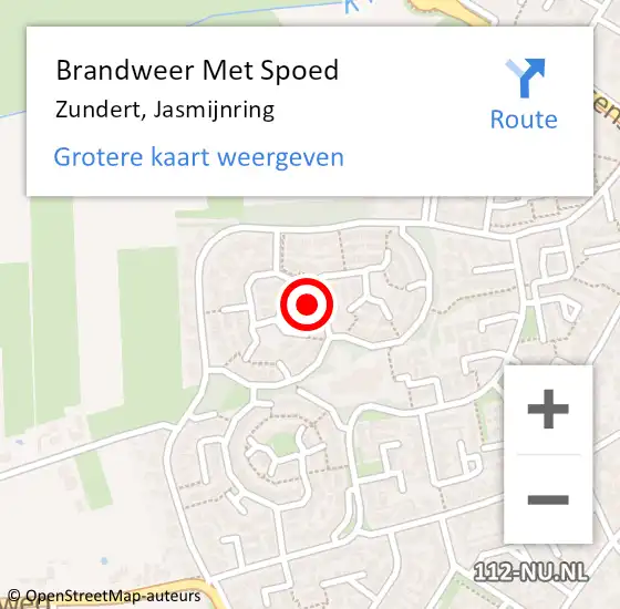 Locatie op kaart van de 112 melding: Brandweer Met Spoed Naar Zundert, Jasmijnring op 9 november 2021 16:49