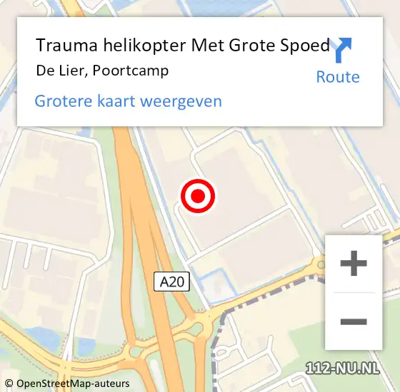 Locatie op kaart van de 112 melding: Trauma helikopter Met Grote Spoed Naar De Lier, Poortcamp op 9 november 2021 17:09