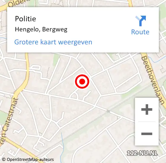 Locatie op kaart van de 112 melding: Politie Hengelo, Bergweg op 9 november 2021 17:34