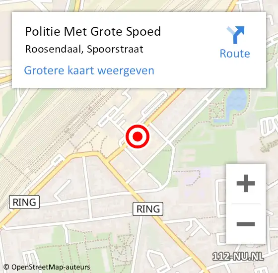Locatie op kaart van de 112 melding: Politie Met Grote Spoed Naar Roosendaal, Spoorstraat op 9 november 2021 17:49